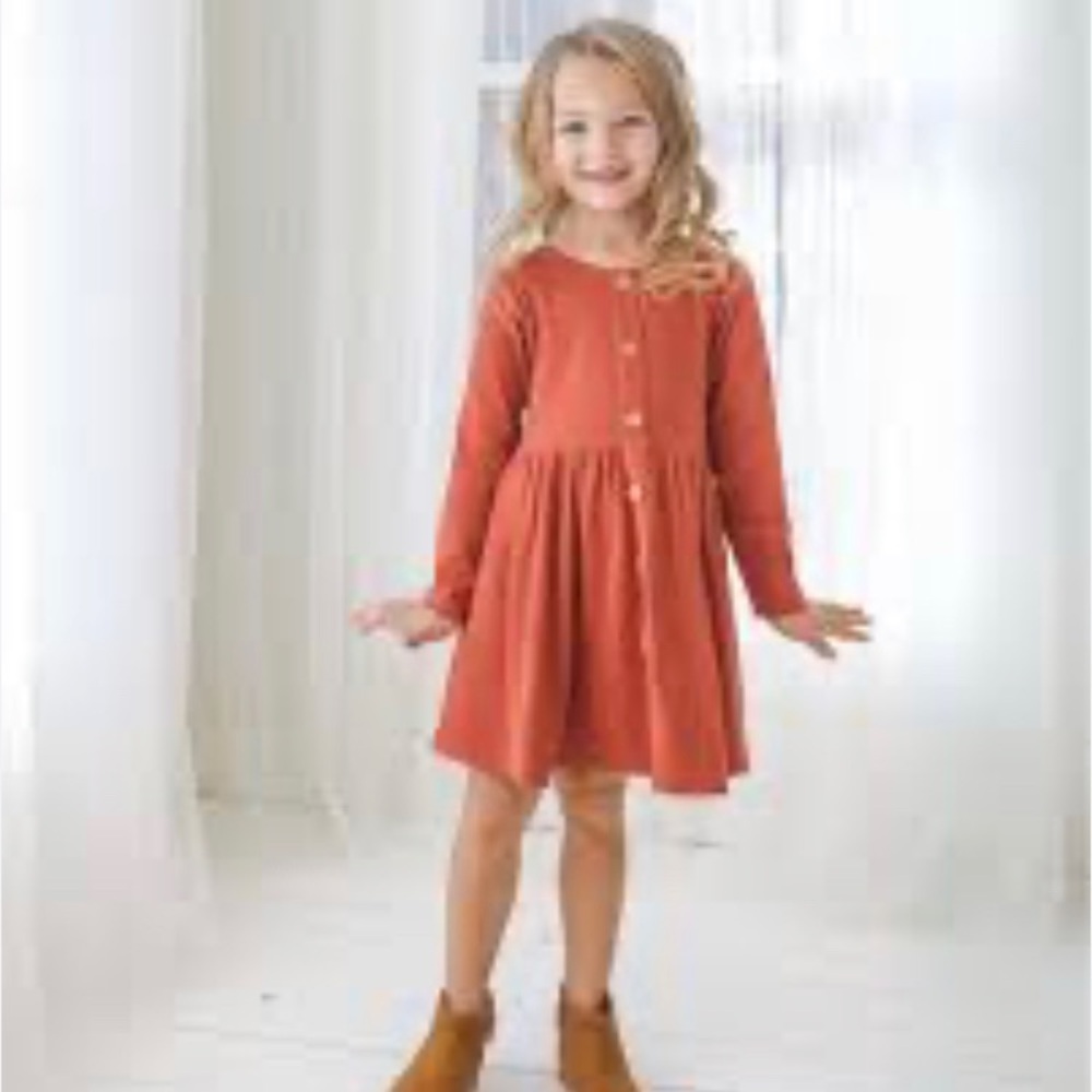 Old Navy corduroy shirt dress red wine size 5t - Picture 3 of 7